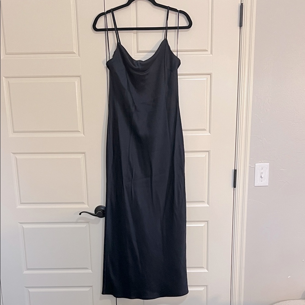 Express Navy Satin Maxi Dress